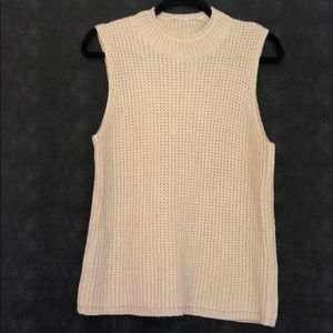 Josephine Chaus Tan Cable Knit Sleeveless Sweater